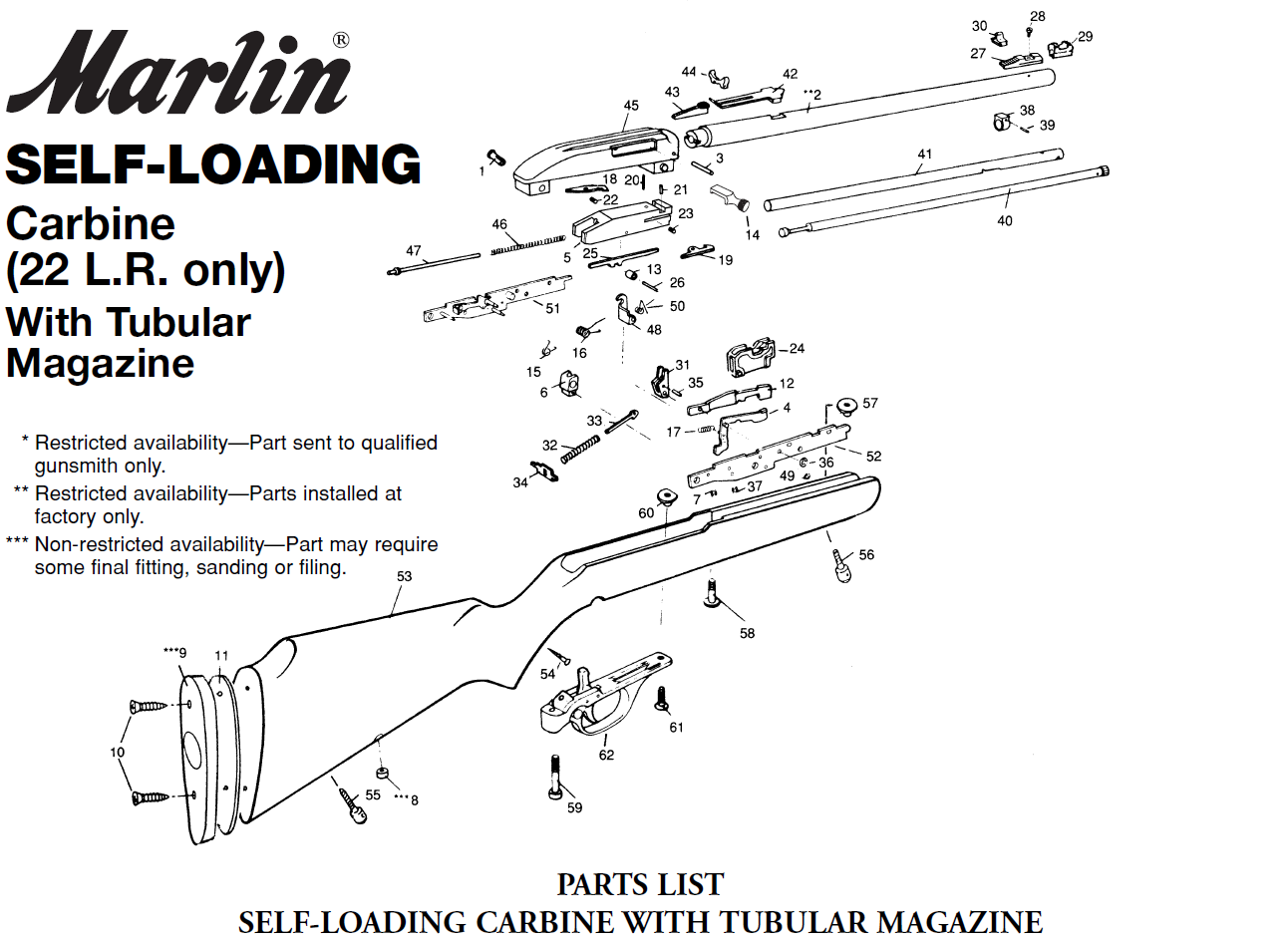 marlin 22 model 60 replacement parts